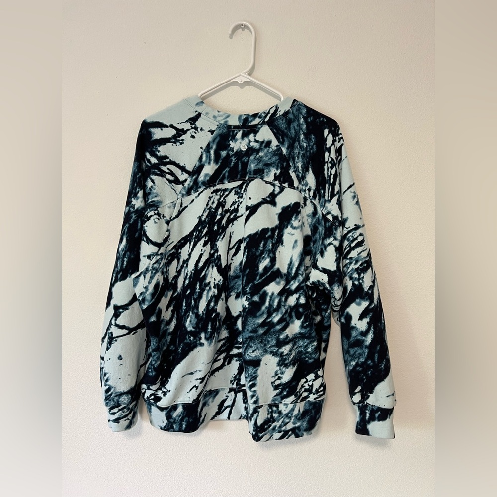 Zella Blue Jamie Ink Print Terry Cotton Crewneck Sweatshirt - Picture 2 of 10